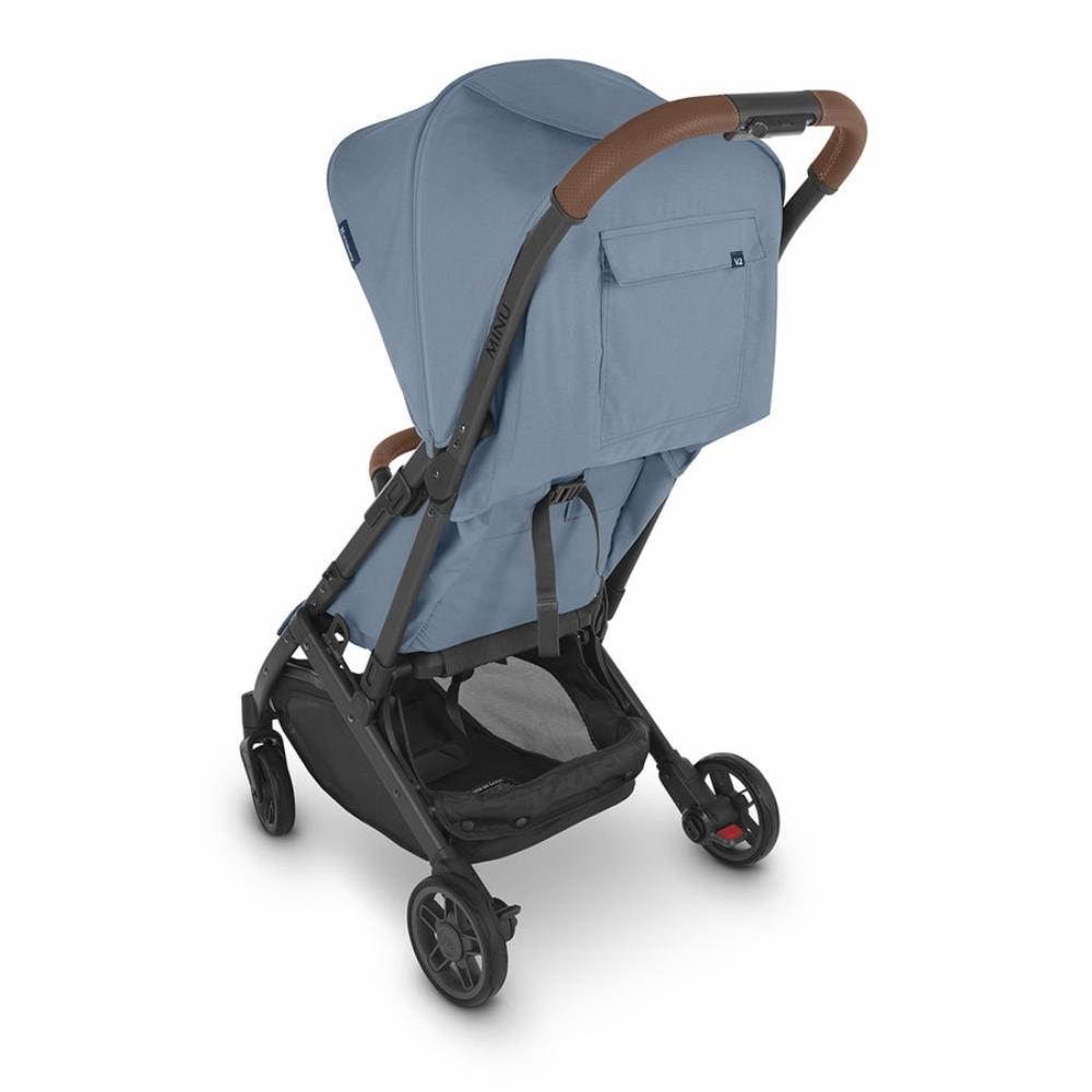 Uppababy - Charlotte Minu V2 Stroller - Coastal Blue Melange/Carbon Frame/Saddle Leather