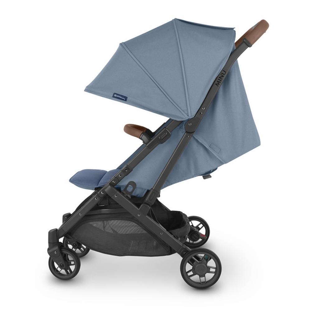 Uppababy - Charlotte Minu V2 Stroller - Coastal Blue Melange/Carbon Frame/Saddle Leather