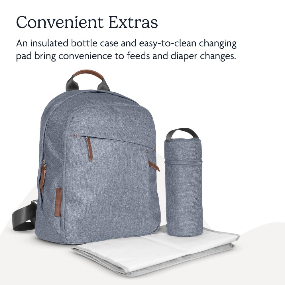 Uppababy - Greyson Changing Backpack - Charcoal Melange/Saddle Leather