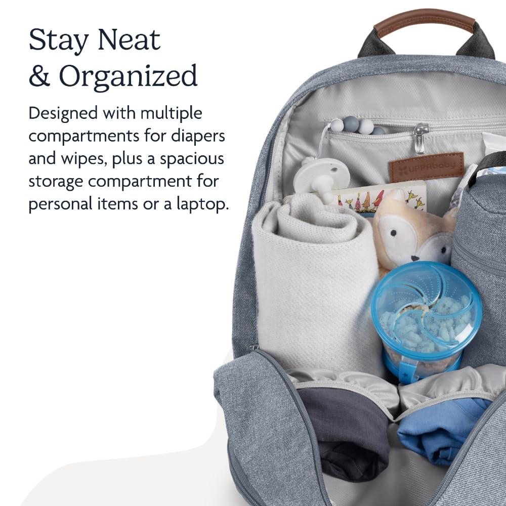Uppababy - Greyson Changing Backpack - Charcoal Melange/Saddle Leather