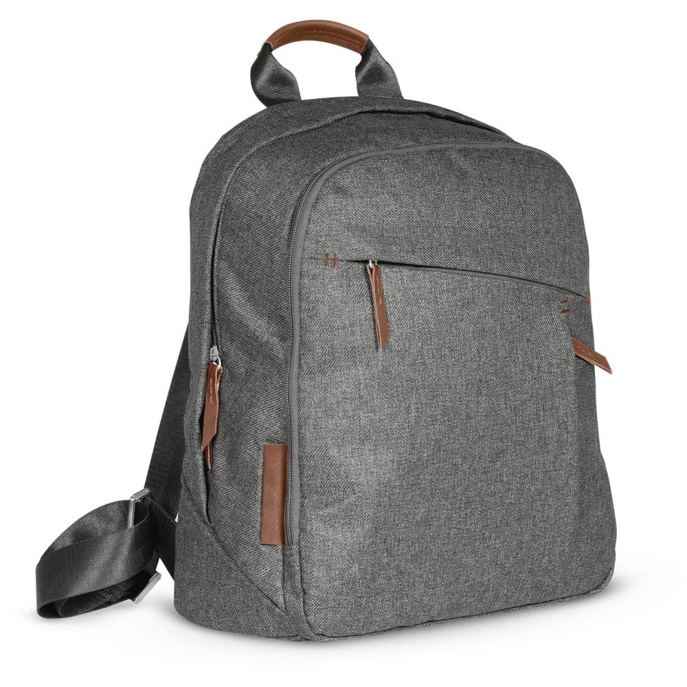 Uppababy - Greyson Changing Backpack - Charcoal Melange/Saddle Leather