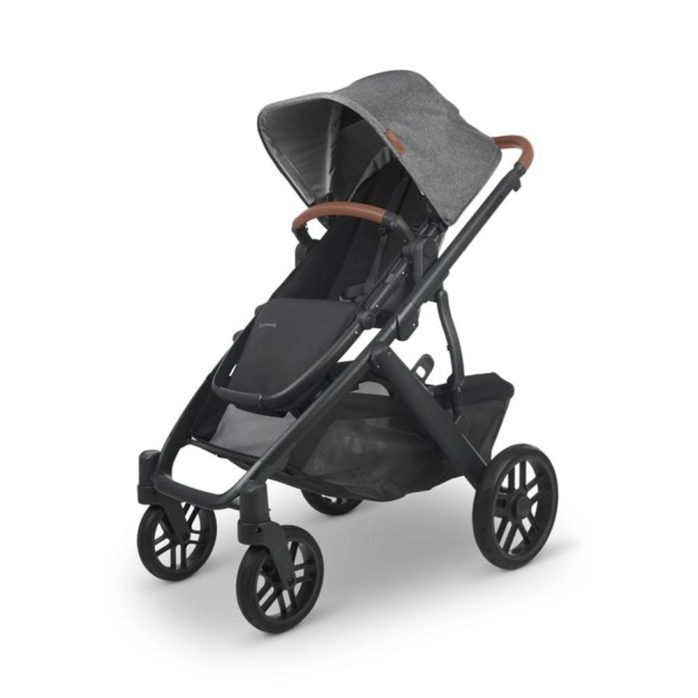Uppababy - Greyson Vista V2 Stroller - Charcoal Melange/Carbon Frame/Saddle Leather