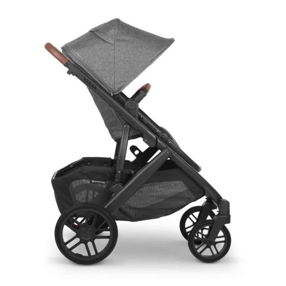 Uppababy - Greyson Vista V2 Stroller - Charcoal Melange/Carbon Frame/Saddle Leather