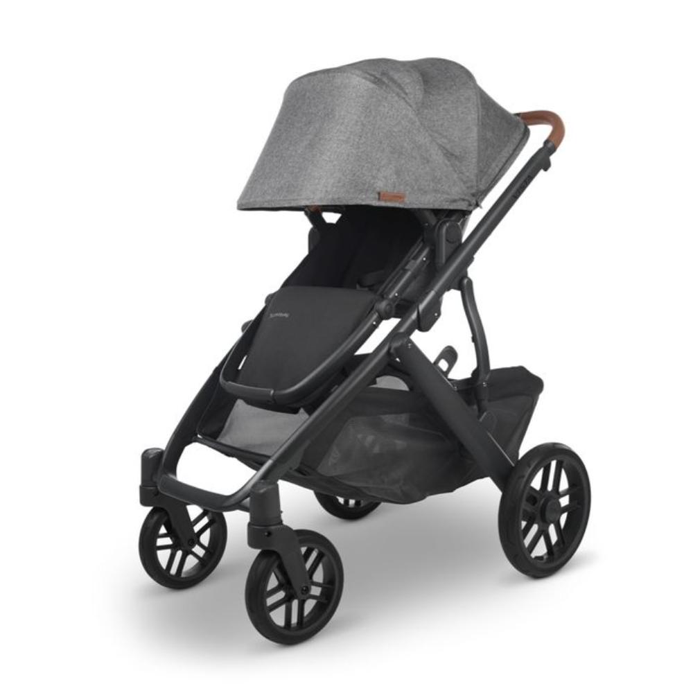 Uppababy - Greyson Vista V2 Stroller - Charcoal Melange/Carbon Frame/Saddle Leather
