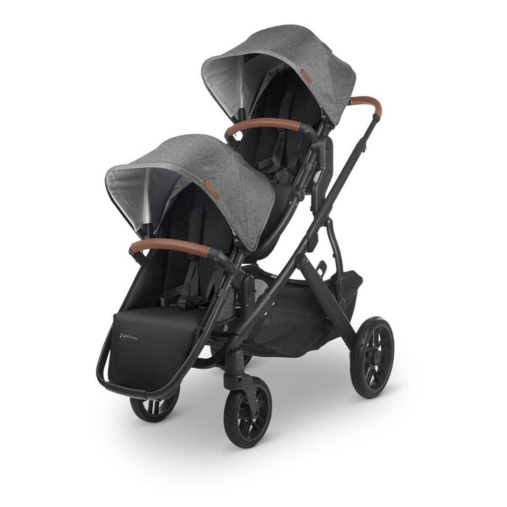 Uppababy - Greyson Vista V2 Stroller - Charcoal Melange/Carbon Frame/Saddle Leather