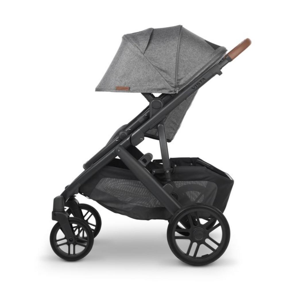 Uppababy - Greyson Vista V2 Stroller - Charcoal Melange/Carbon Frame/Saddle Leather