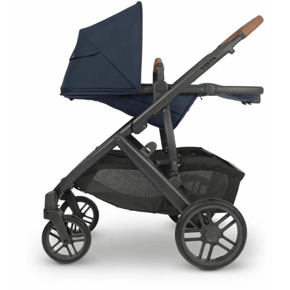 Uppababy Noa Vista V2 Stroller Navy Carbon Frame Saddle Leather Babystore.ae