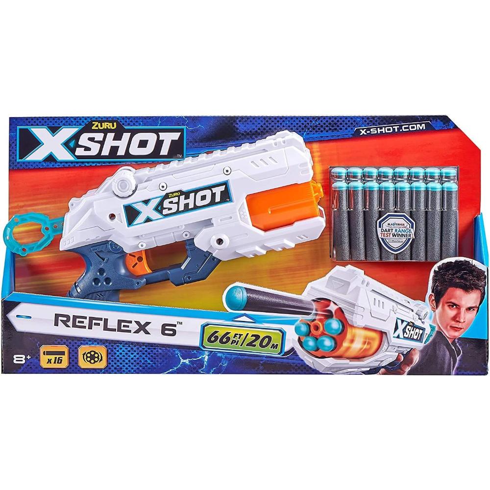 X-Shot Excel Double Reflex-6 Foam Dart Blaster - 16Darts