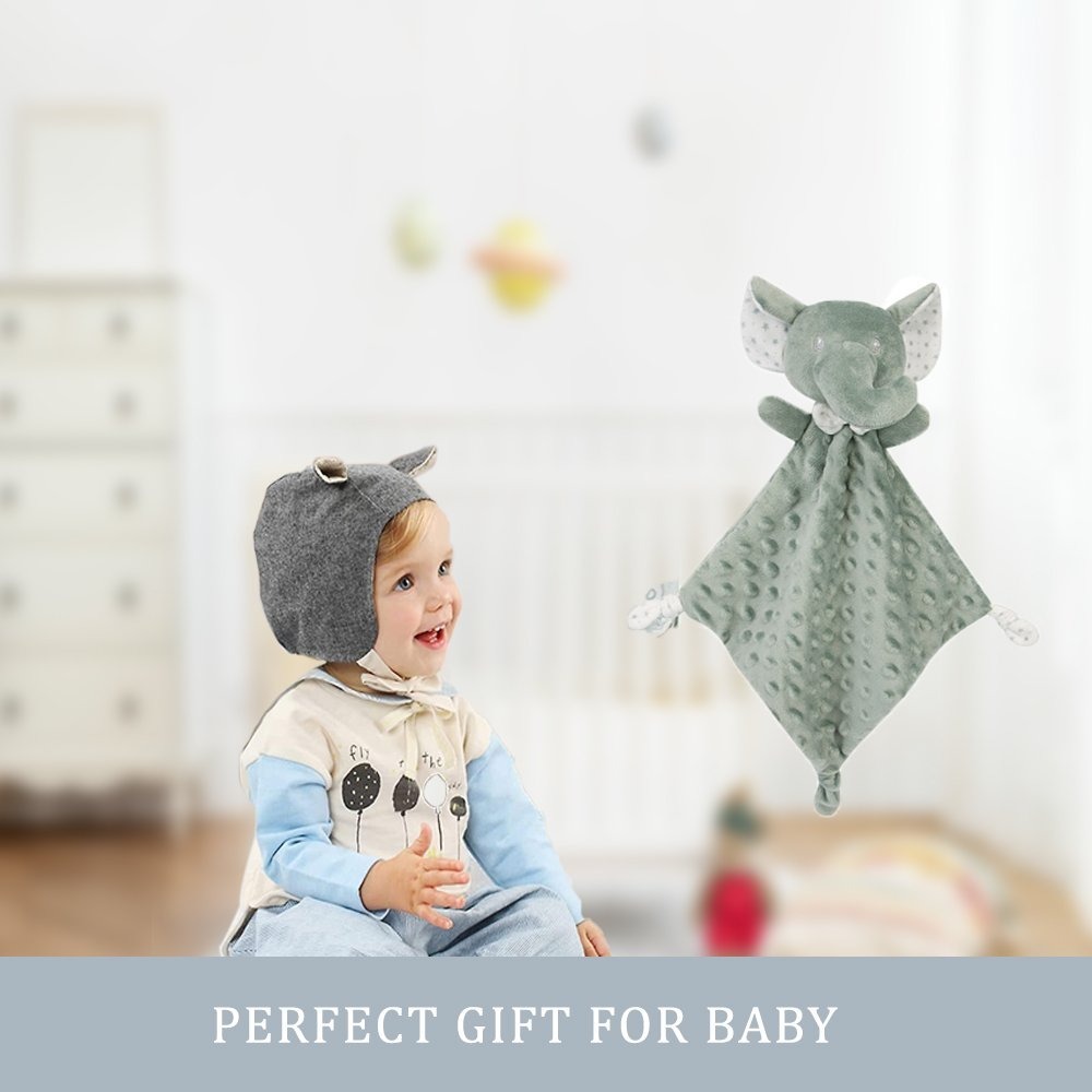 Factory Price - Kylan Animal Stuffed Comforter and Blanket Gift Set For Newborn - Green Elephant
