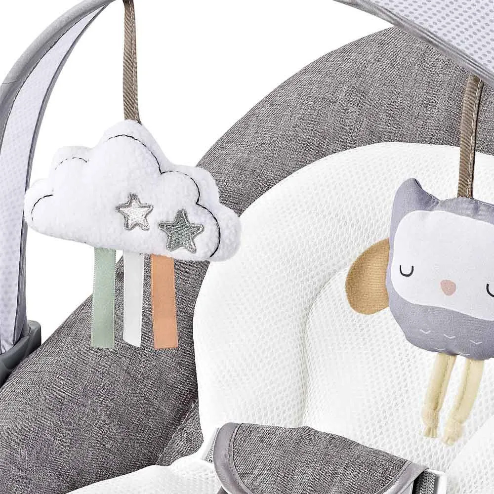 Factory Price - Royal Baby Bouncer With Toys and Music - Grey