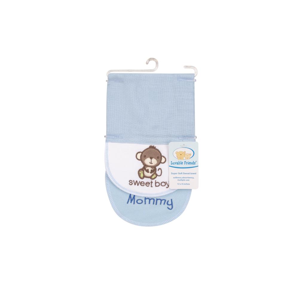 Luvable Friends - Sweat Cloth (Bamboo Muslin) 2Pc - Happy Monkey