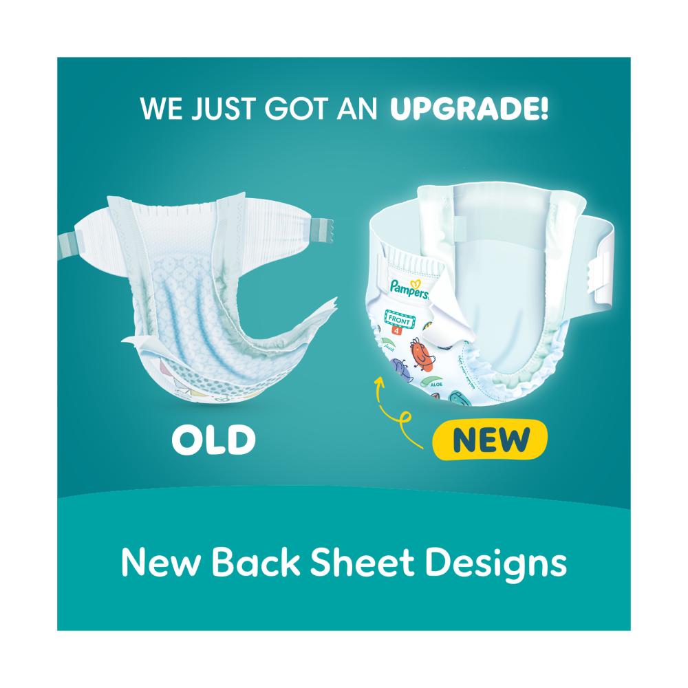 Pampers - Rash Protection Taped Diapers Mega Pack, Size 4 (3-8kg) - 60 Count