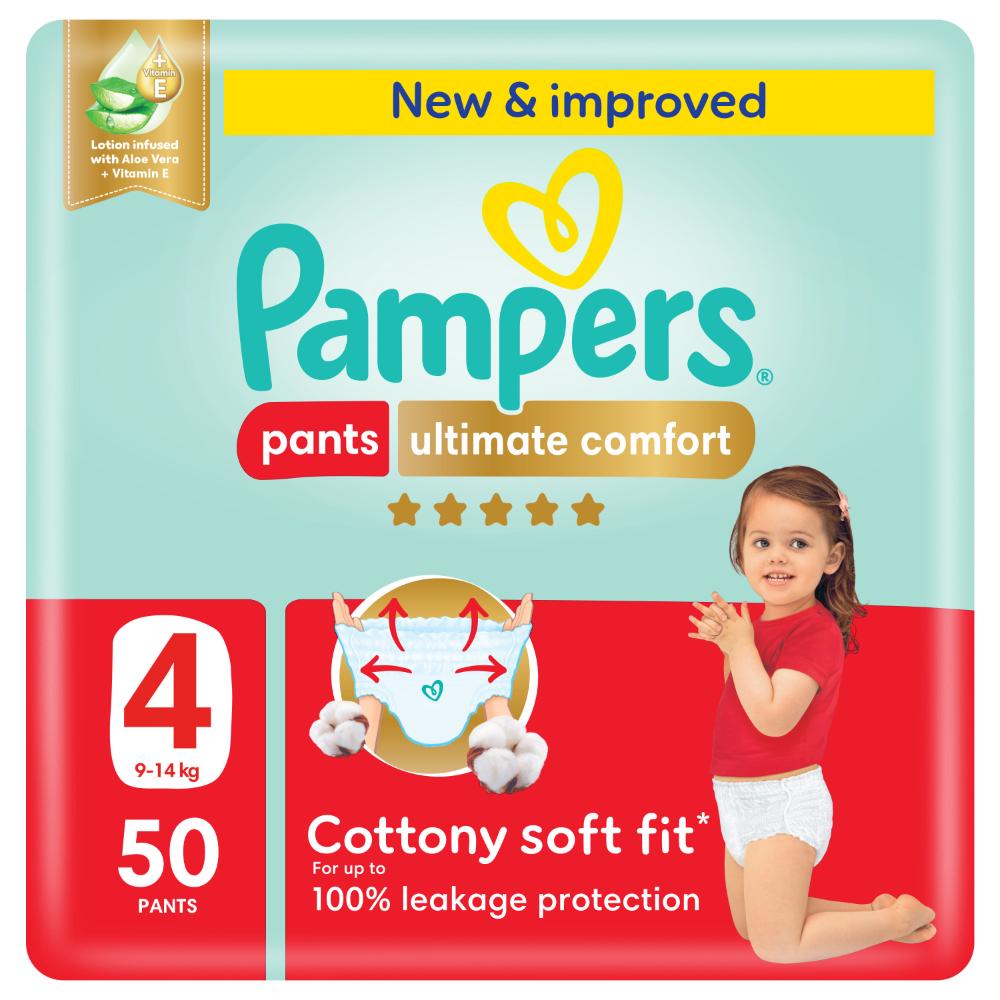 Pampers - Ultimate Comfort Pants Diapers Super Saving Pack, Size 4 (3-8kg) - 100 Count