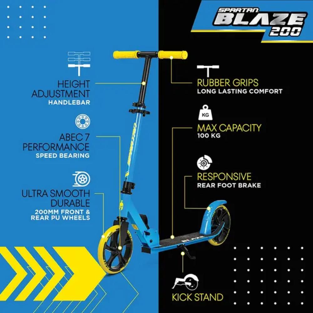 Spartan - Blaze 200mm Scooter Blue - Ages 3+ Years