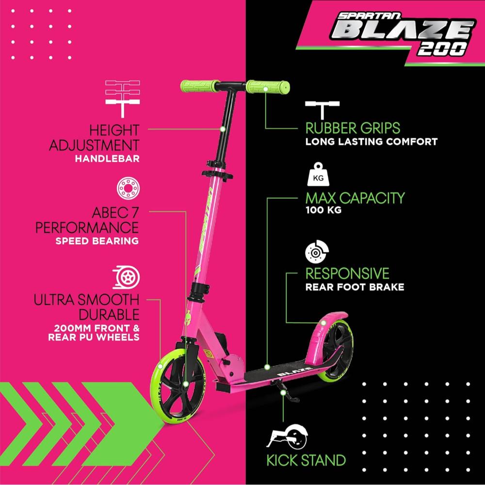 Spartan - Blaze 200mm Scooter Pink - Ages 3+ Years