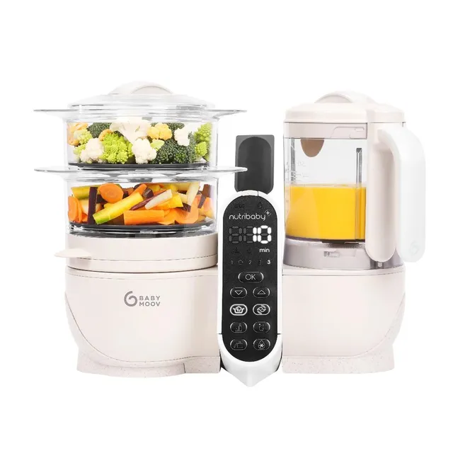 Babymoov Nutribaby Plus 6-in-1 Beige Baby Multi Food Processor - Steam, Blend, Sterilize