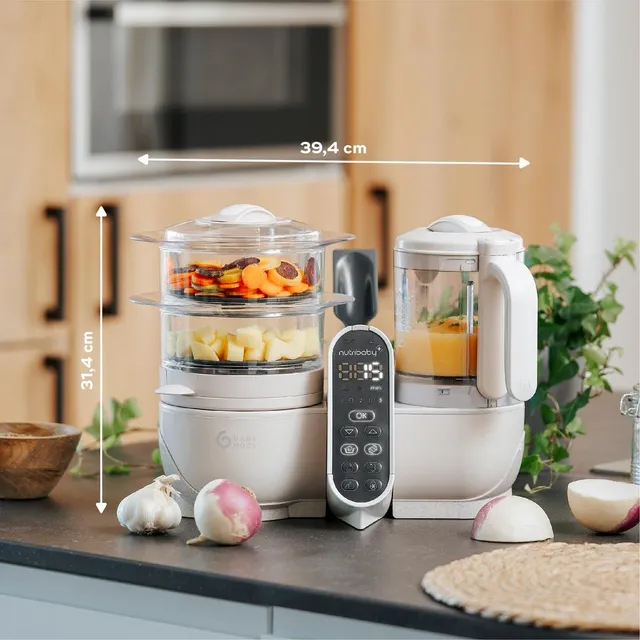 Babymoov Nutribaby Plus 6-in-1 Beige Baby Multi Food Processor - Steam, Blend, Sterilize