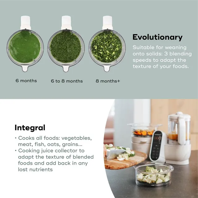 Babymoov Nutribaby Plus 6-in-1 Beige Baby Multi Food Processor - Steam, Blend, Sterilize