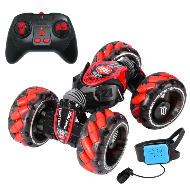 Sam Toys - Remote Control Smoking Twisting Car - Red/Black 360 Stunt Fun