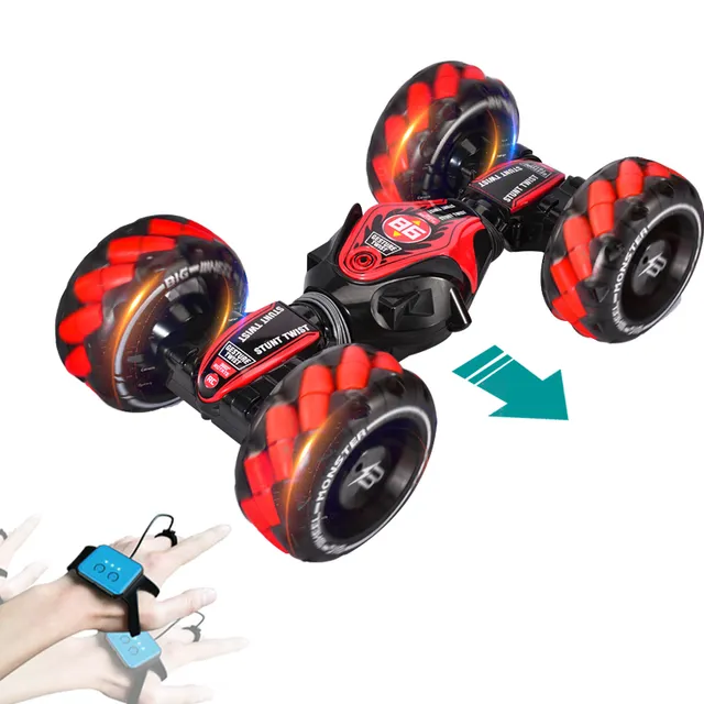 Sam Toys - Remote Control Smoking Twisting Car - Red/Black 360 Stunt Fun