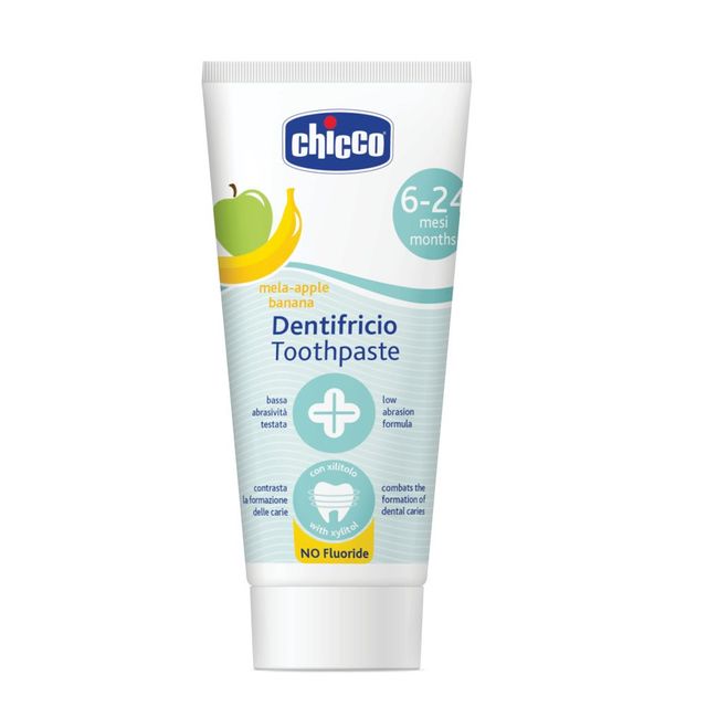 Chicco Apple-Banana Toothpaste, Fluoride Free, 6-24m 50ml