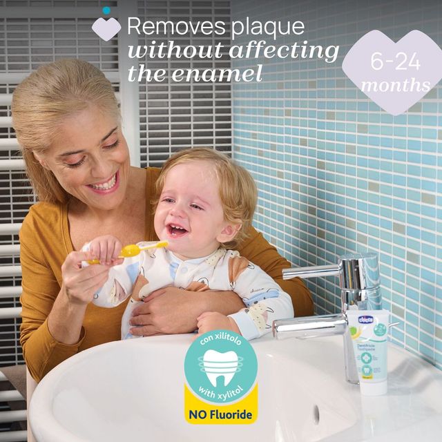 Chicco Apple-Banana Toothpaste, Fluoride Free, 6-24m 50ml