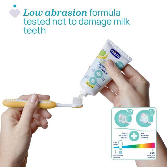 Chicco Apple-Banana Toothpaste, Fluoride Free, 6-24m 50ml