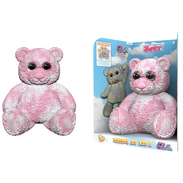 SoftT - Teddy Bear – Cuddly Plush Gift in Open Display Box 28 cm Pink