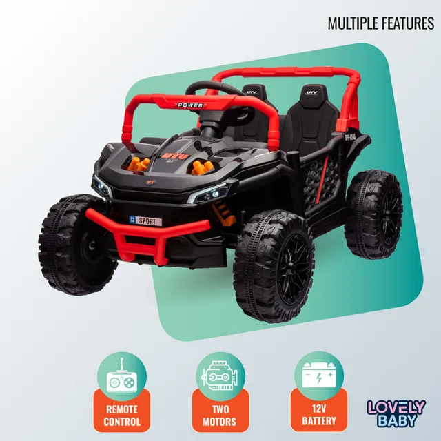 Lovely Baby - Kids UTV Powered Riding Jeep W/Remote control - Black