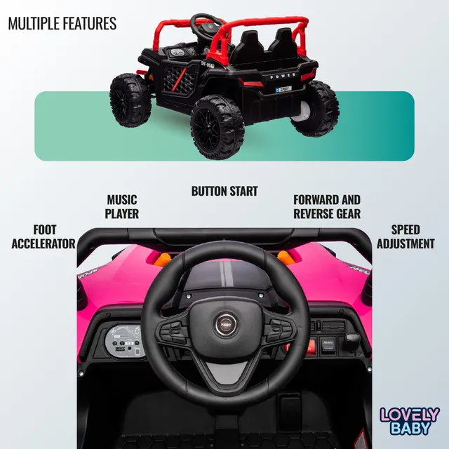 Lovely Baby - Kids UTV Powered Riding Jeep W/Remote control - Black
