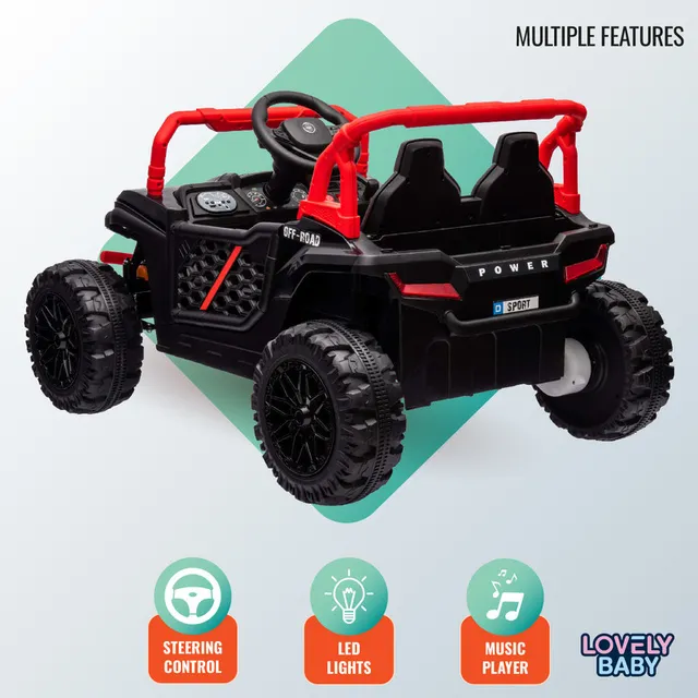 Lovely Baby - Kids UTV Powered Riding Jeep W/Remote control - Black