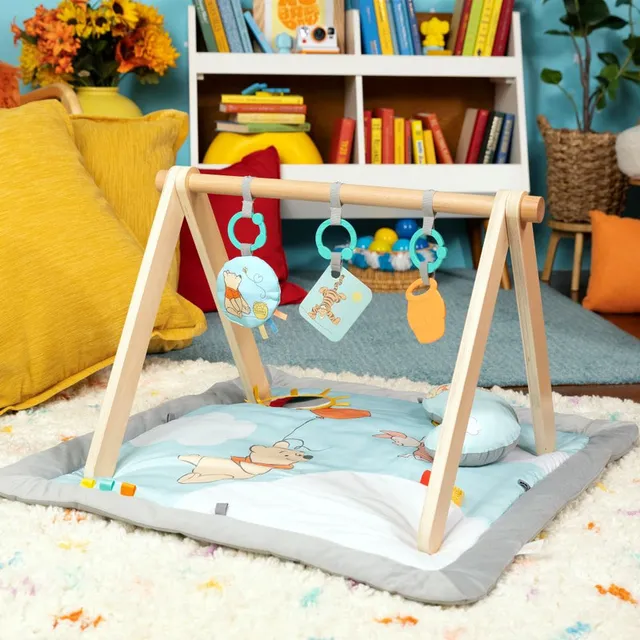 Bright Starts - WINNIE THE POOH Once Upon a Tummy Time Activity Gym, Plush Play Mat with Developmental Toys, 0-12 Months