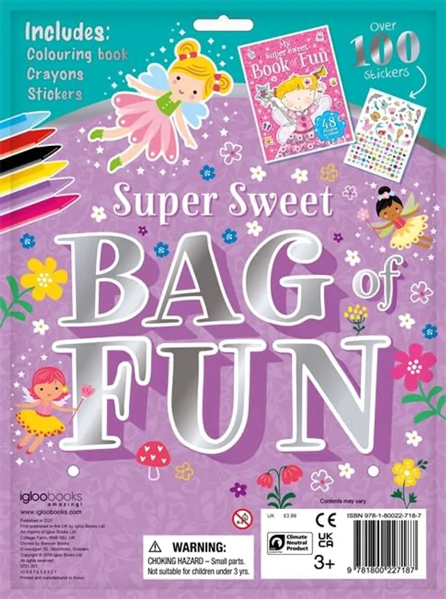 Super Sweet Bag Of Fun Pack - Colouring Book, Crayons & Stickers for Kids - Disney