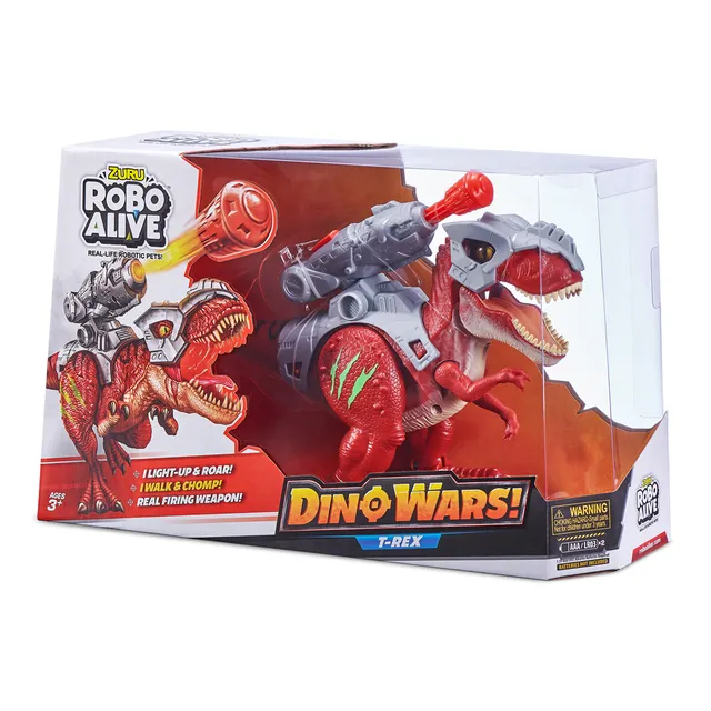 Zuru Robo Alive - Dino Wars -Series 1 T-rex Toy With Epic Armor - Dino Blaster