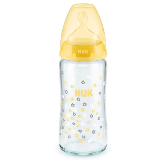 NUK - First Choice Plus Temperature Control Glass Bottle 240ml - assorted