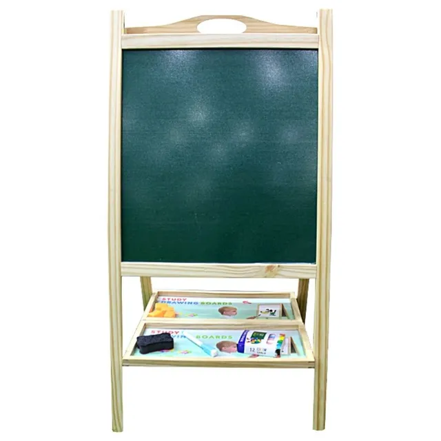 Factory Price - Double Sided Magnetic Wooden Easel Board With Drawing Accessories