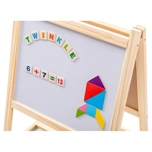 Factory Price - Double Sided Magnetic Wooden Easel Board With Drawing Accessories