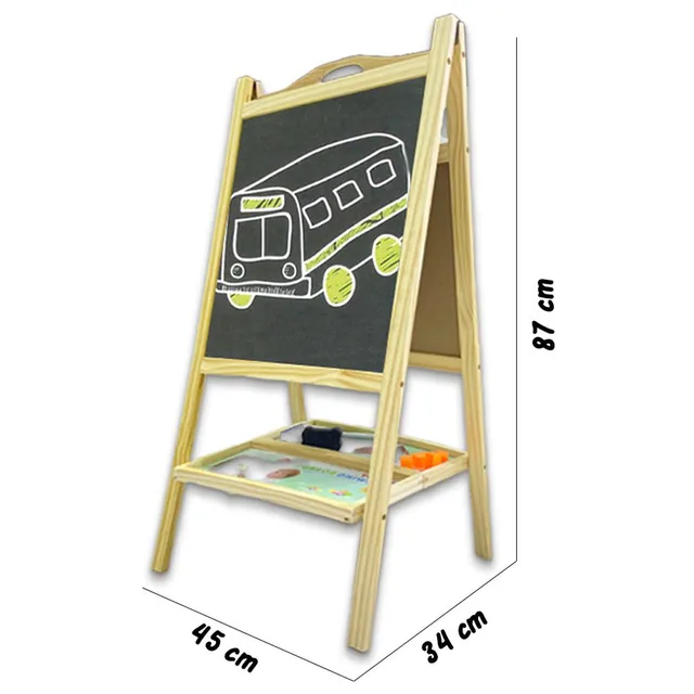 Factory Price - Double Sided Magnetic Wooden Easel Board With Drawing Accessories