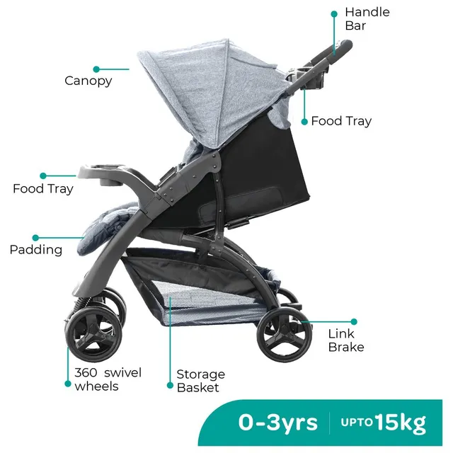 Moon - Aria Baby Stroller 2-in-1 Travel System - Dark Grey