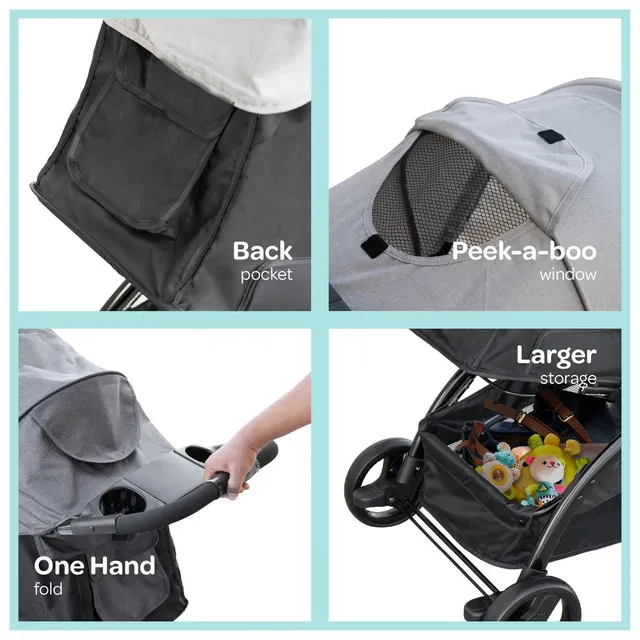 Moon - Aria Baby Stroller 2-in-1 Travel System - Light Grey