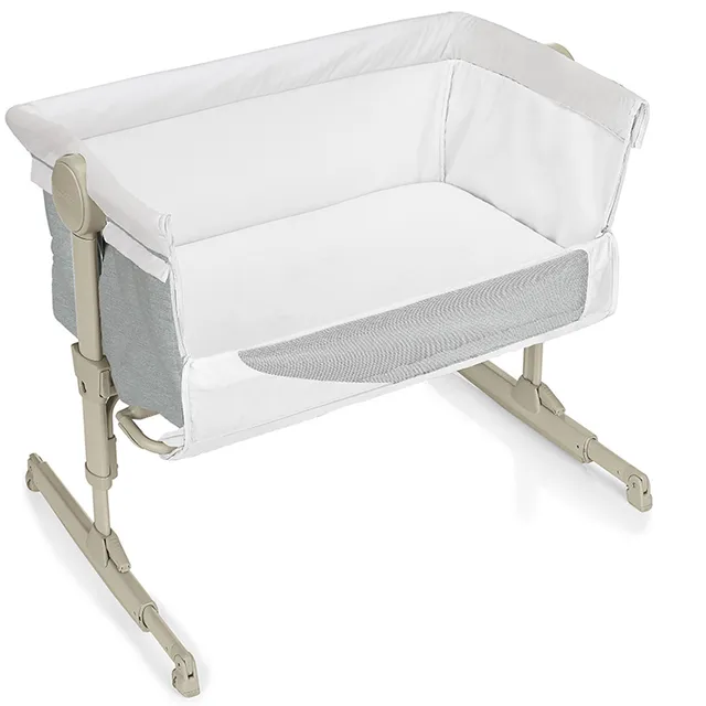 Brevi - Nanna Oh Rocking Bedside Crib - Beige Melange