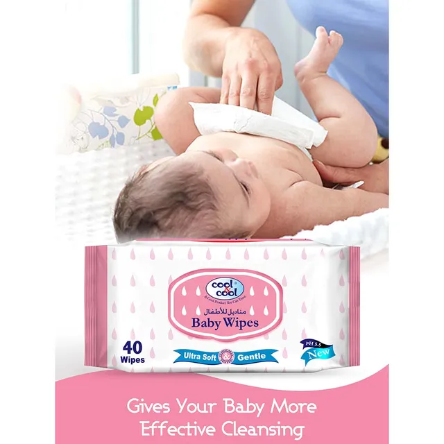 Cool & Cool - Baby Wipes, 40 Pack - 3+1 Free
