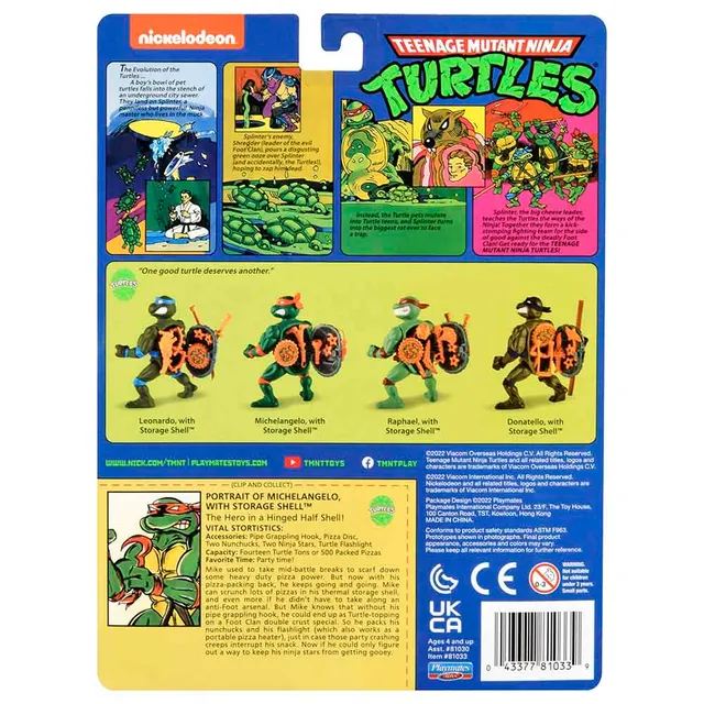 Teenage Mutant Ninja Turtles - 4inch Original Classic Storage Shell Michelangelo Basic Figure