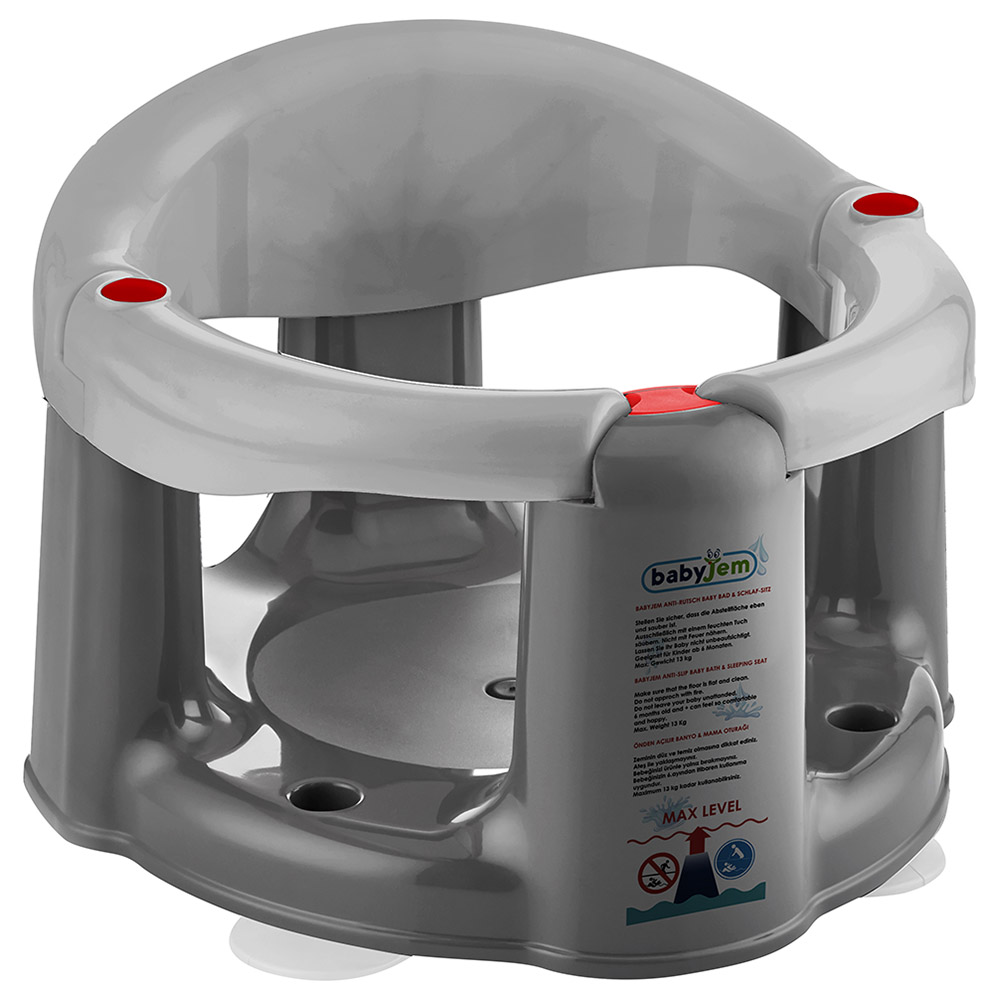 Babyjem - Anti-Slip Baby Bath & Feeding Seat - Grey 6 Months+