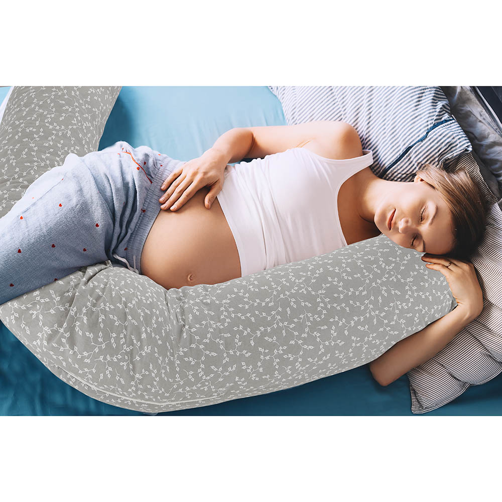 Babyjem - Functional Mother & Baby Pillow - Grey Flower