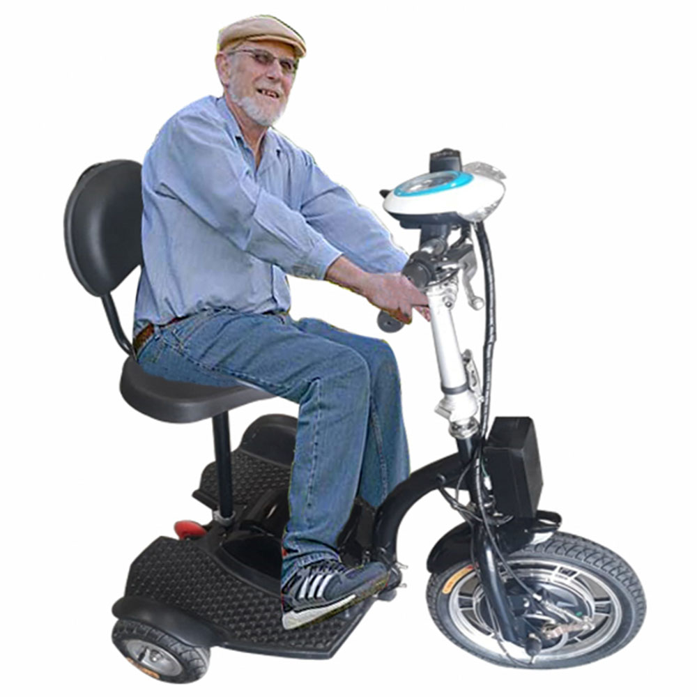 Megawheels - 36V Electric Foldable Scooter W/Backrest - Black