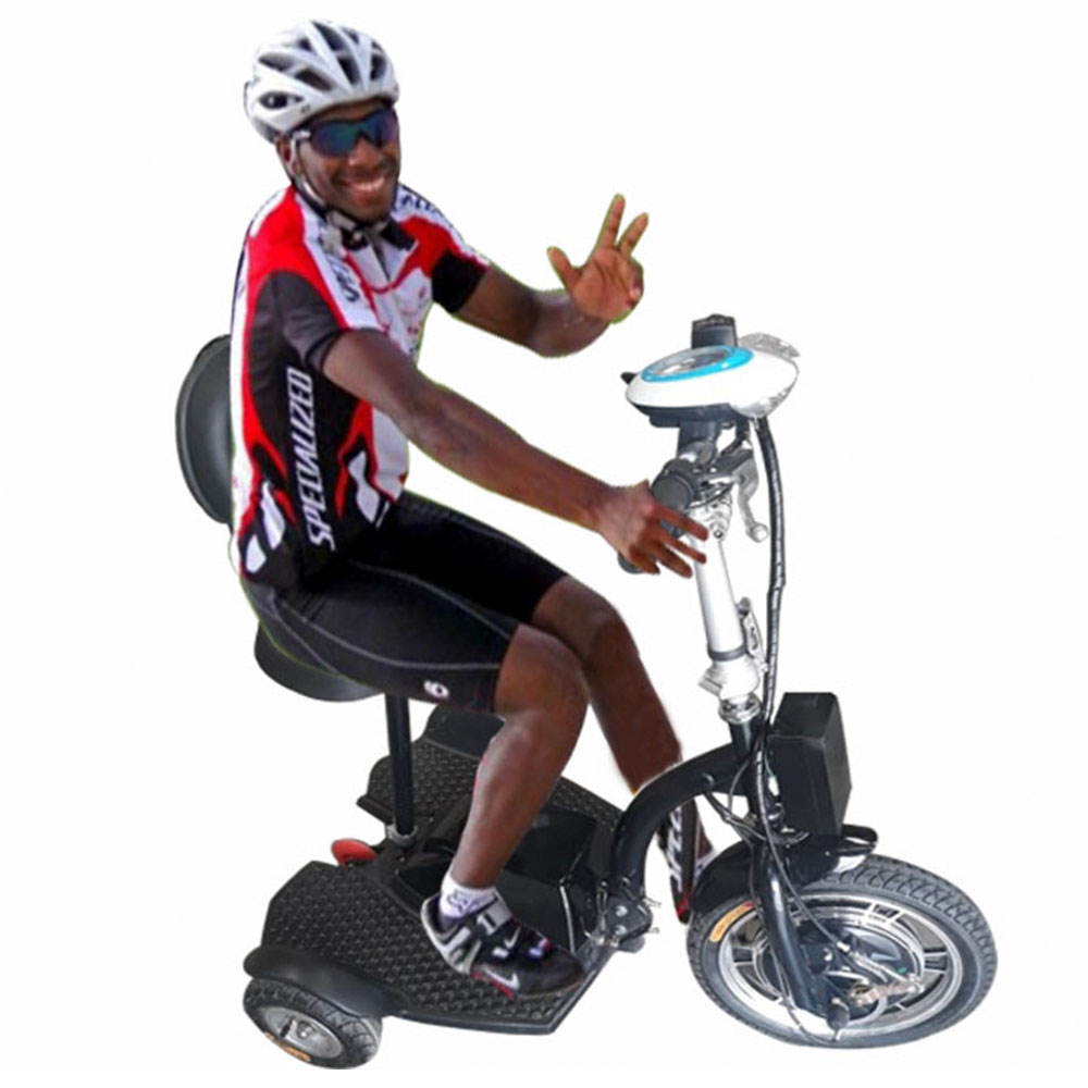 Megawheels - 36V Electric Foldable Scooter W/Backrest - Black