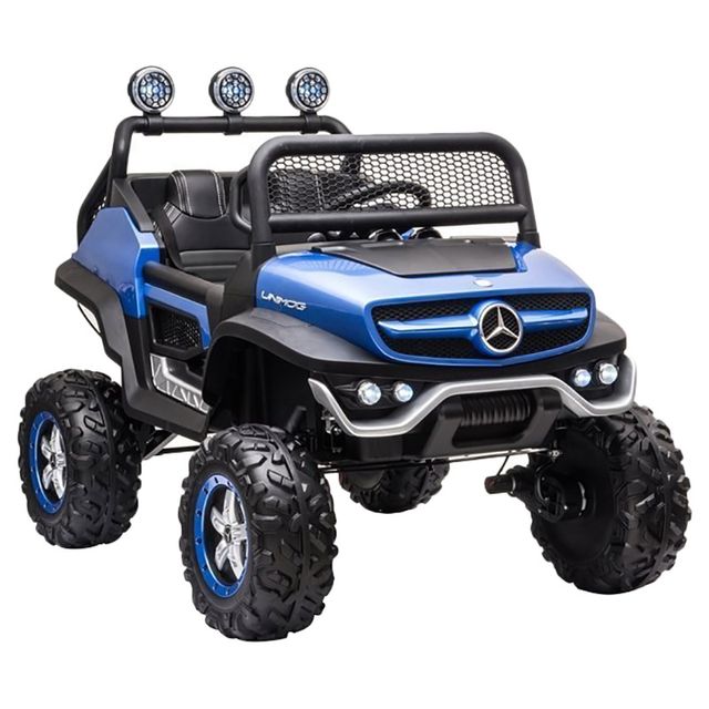 Megastar - Ride on 12 V Licensed Mercedes Benz Juniors Unimog 2 Seater Electric Car - Blue
