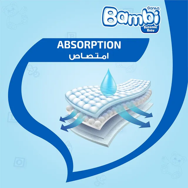 Sanita Bambi - Baby Diapers Super Pack Size 3, Medium, 6-11 KG, 140 Count