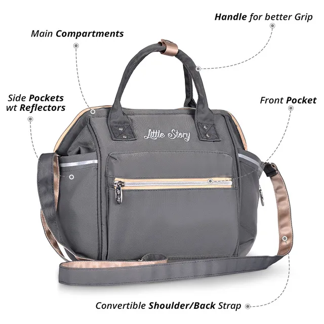 Teknum - Pack and Go Foldable Car Seat w/ Ace Diaper Bag - Grey
